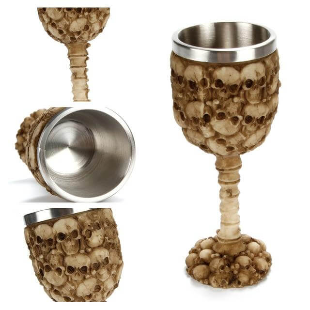 Stainless Steel Skull Gothic Goblet Cocktail Glass - MaviGadget
