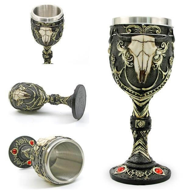 Stainless Steel Skull Gothic Goblet Cocktail Glass - MaviGadget