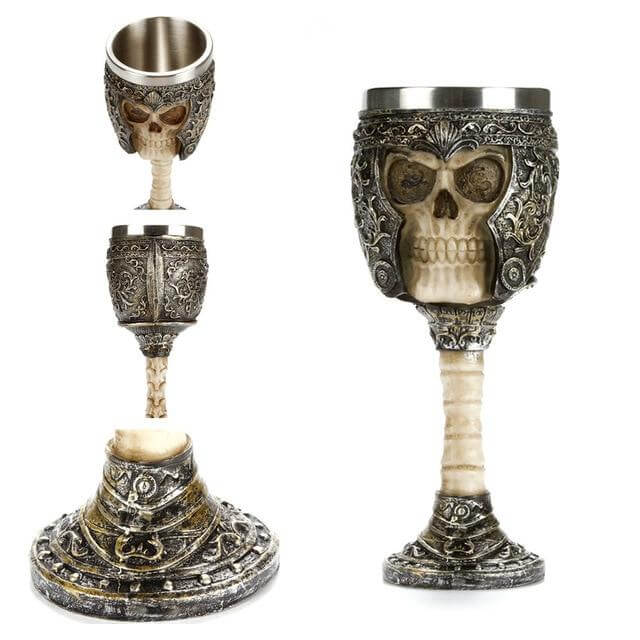 Stainless Steel Skull Gothic Goblet Cocktail Glass - MaviGadget
