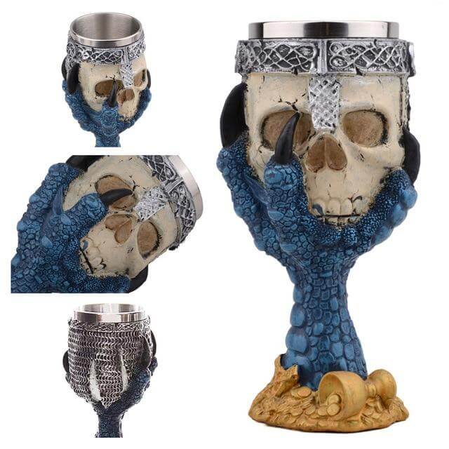 Stainless Steel Skull Gothic Goblet Cocktail Glass - MaviGadget