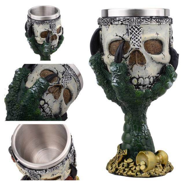 Stainless Steel Skull Gothic Goblet Cocktail Glass - MaviGadget