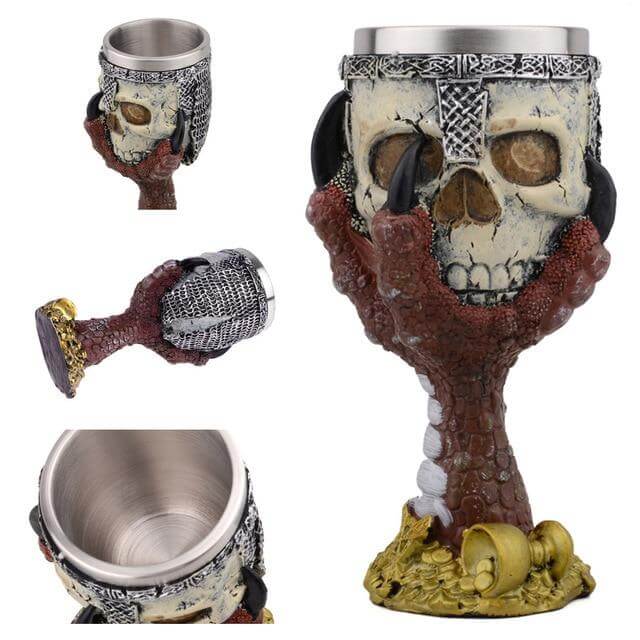 Stainless Steel Skull Gothic Goblet Cocktail Glass - MaviGadget