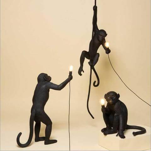 Modern Black Pendant Monkey Lamp - MaviGadget
