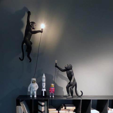 Modern Black Pendant Monkey Lamp - MaviGadget