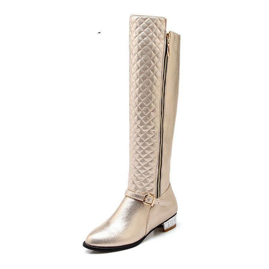 Square Heels Fur  High Boots for Women - MaviGadget