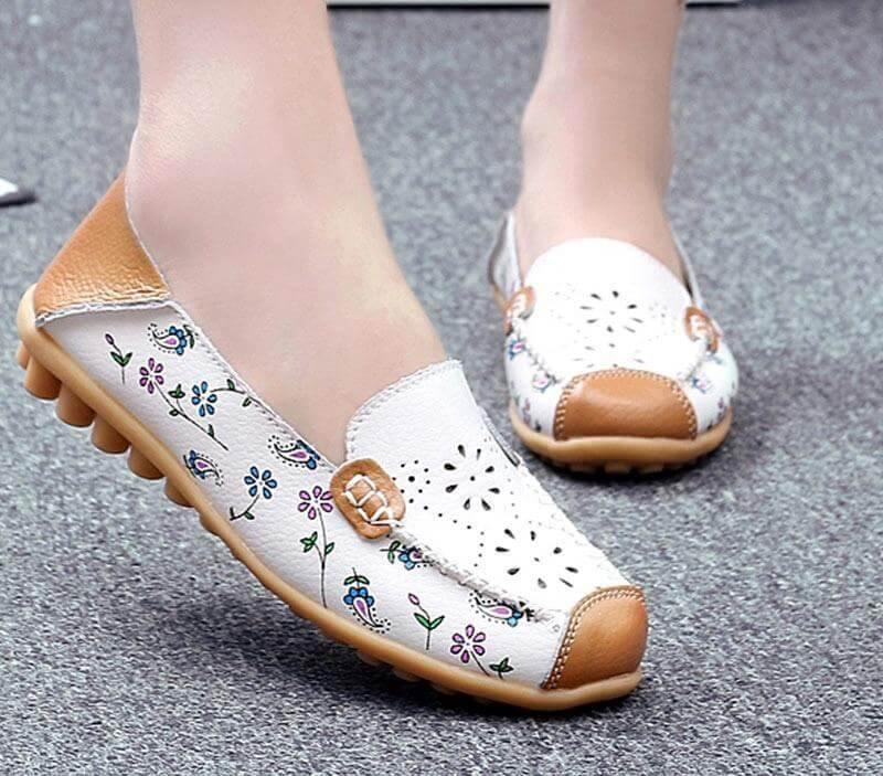 Leather Flat Loafers Ballet Shoes - MaviGadget