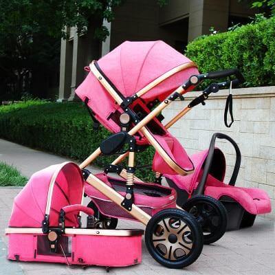 European 3 in 1 Baby Strollers with baby basket and carriage - MaviGadget