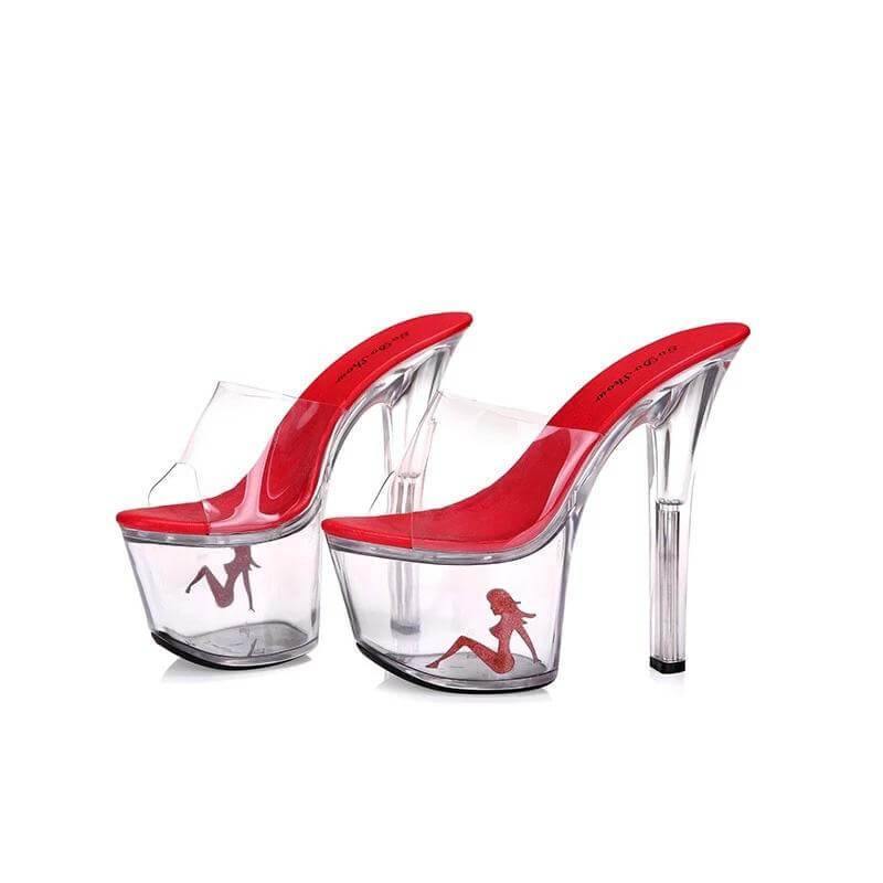 Transparent Crystal Platform High Heels - MaviGadget