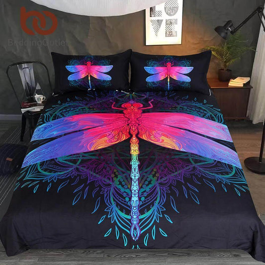 3pcs Fascinating Dragonfly Mandala Comfortable Duvet Cover Bedding set Mavigadget - MaviGadget