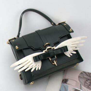 Angel Wing Lock Genuine Leather Women Bag - MaviGadget