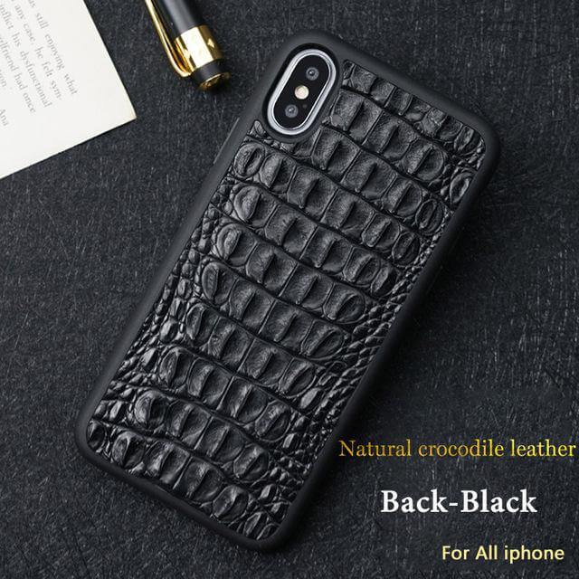 Real Handmade Crocodile Tail Back Abdomen Leather IPhone Case - MaviGadget