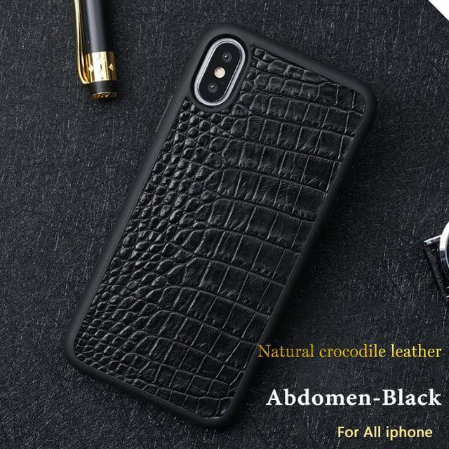 Real Handmade Crocodile Tail Back Abdomen Leather IPhone Case - MaviGadget