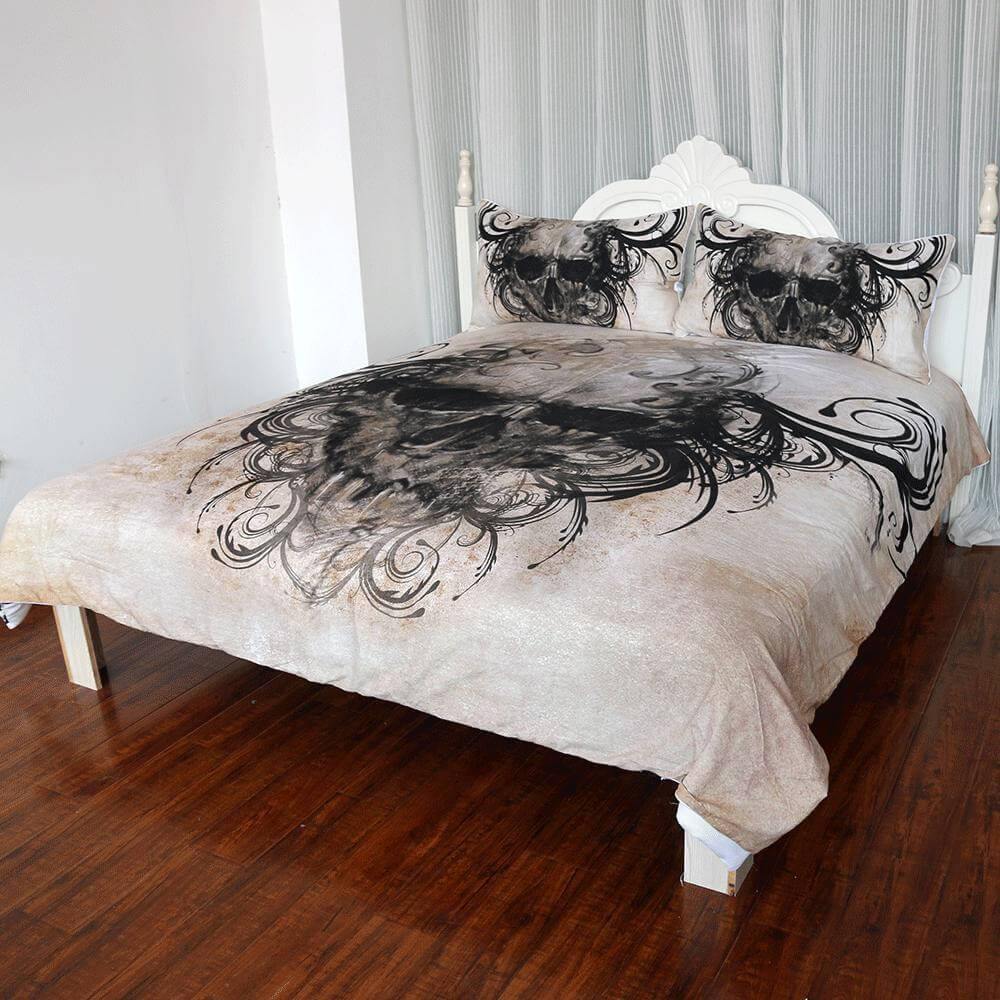 3pcs Gothic Skull Vintage Cool Comfortable Duvet Cover Bedding set Mavigadget - MaviGadget
