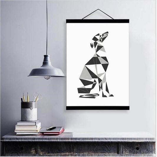 Nordic Style Canvas Cat Abstract Painting Poster Decor - MaviGadget