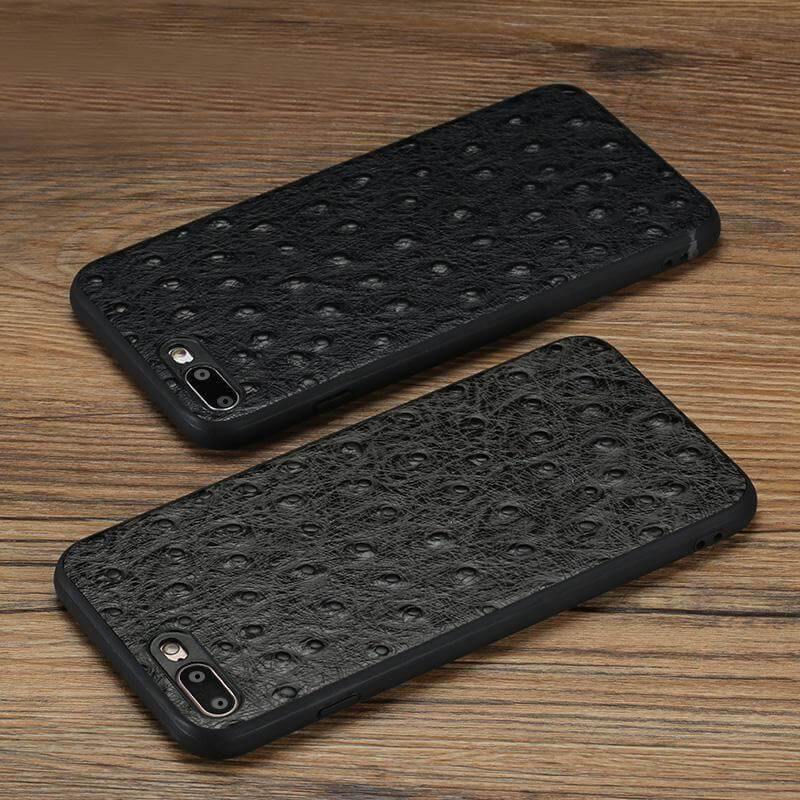 Genuine Leather Ostrich Skin Texture Iphone Cases - MaviGadget