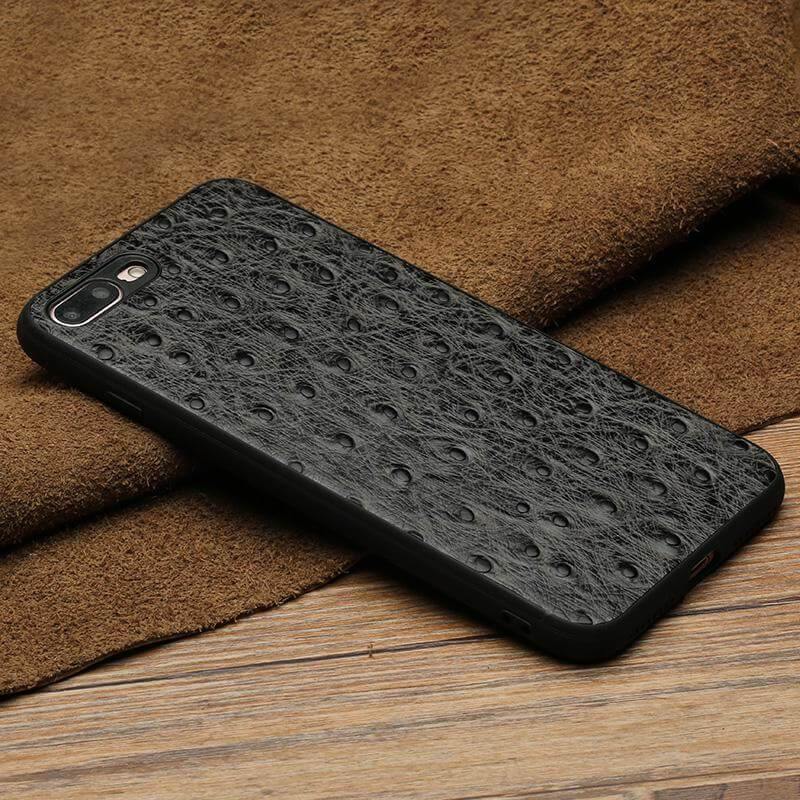 Genuine Leather Ostrich Skin Texture Iphone Cases - MaviGadget