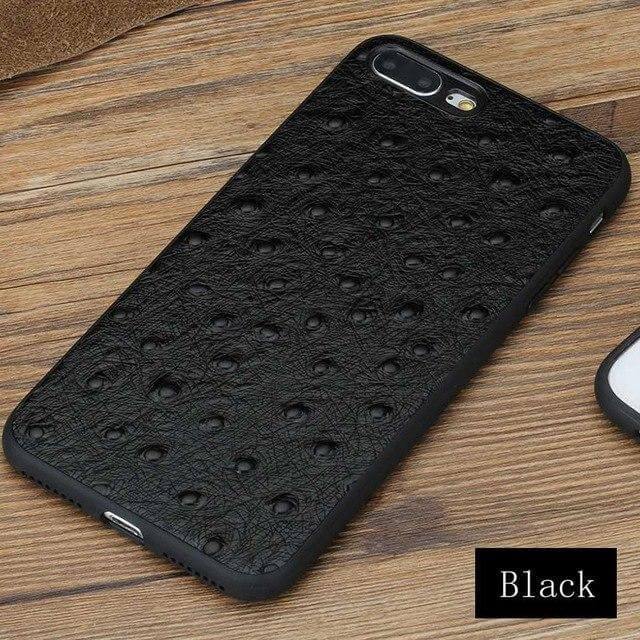 Genuine Leather Ostrich Skin Texture Iphone Cases - MaviGadget