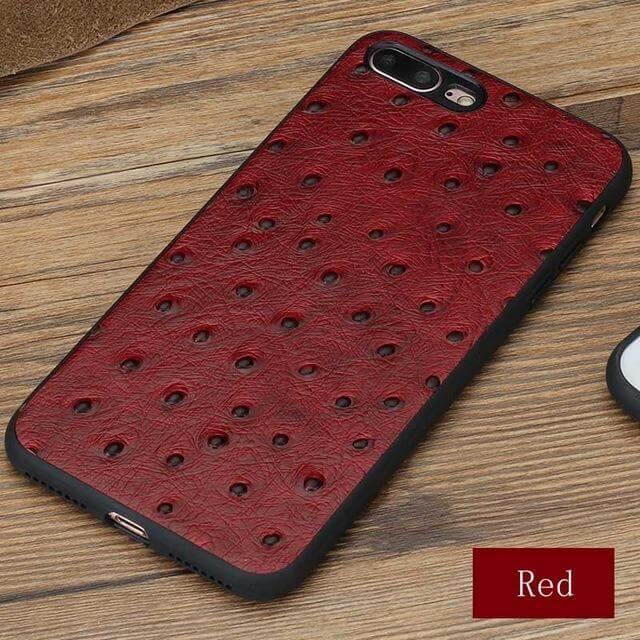 Genuine Leather Ostrich Skin Texture Iphone Cases - MaviGadget