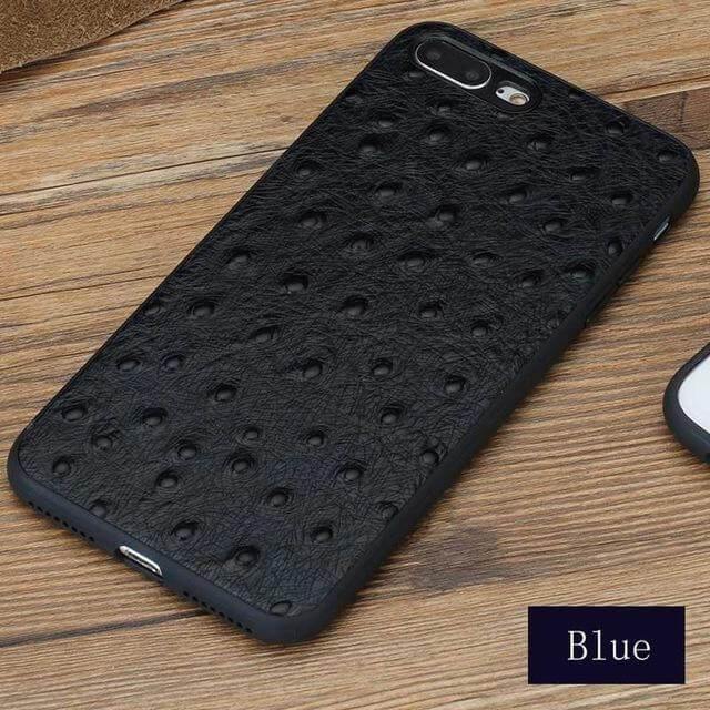 Genuine Leather Ostrich Skin Texture Iphone Cases - MaviGadget