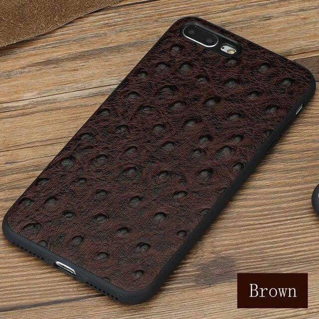 Genuine Leather Ostrich Skin Texture Iphone Cases - MaviGadget