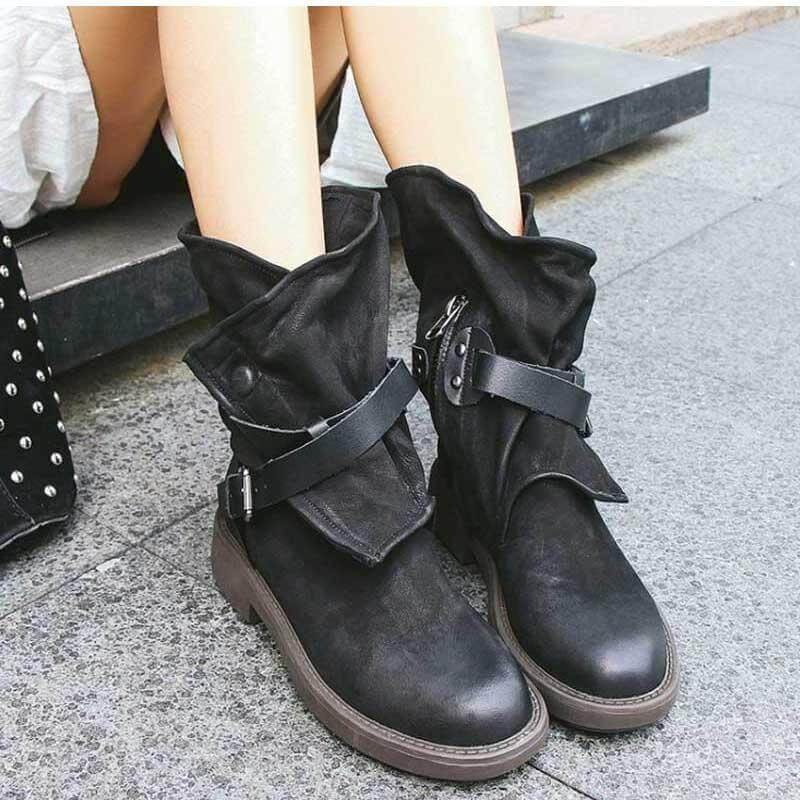 Stylish Luxury Low Heel Fall Boots - MaviGadget