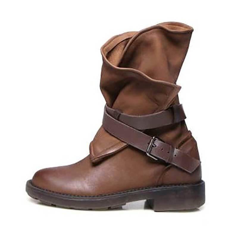 Stylish Luxury Low Heel Fall Boots - MaviGadget