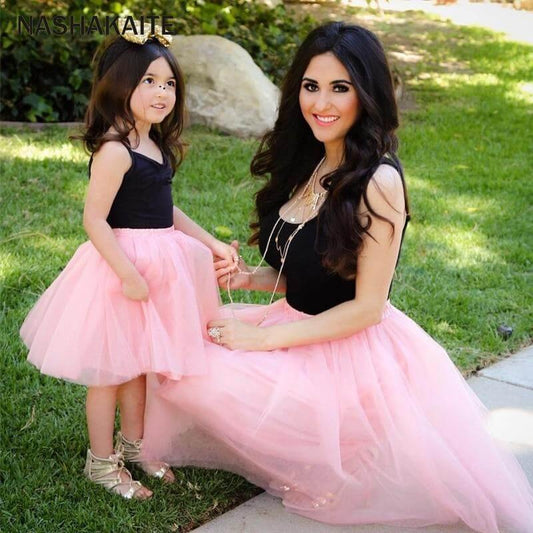 Pink Princess Matching Mother and Daughter Dress - MaviGadget