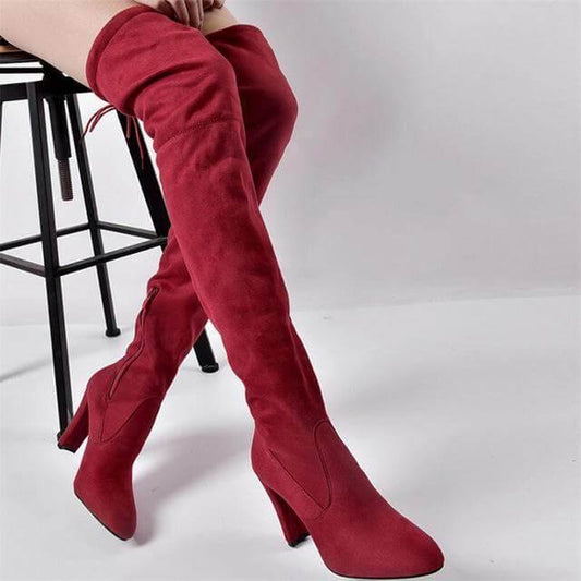 Thick Elastic Boots with Side Zipper - MaviGadget