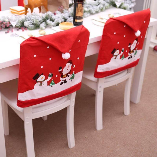 Santa Claus Christmas Chairs Cover Cap - MaviGadget