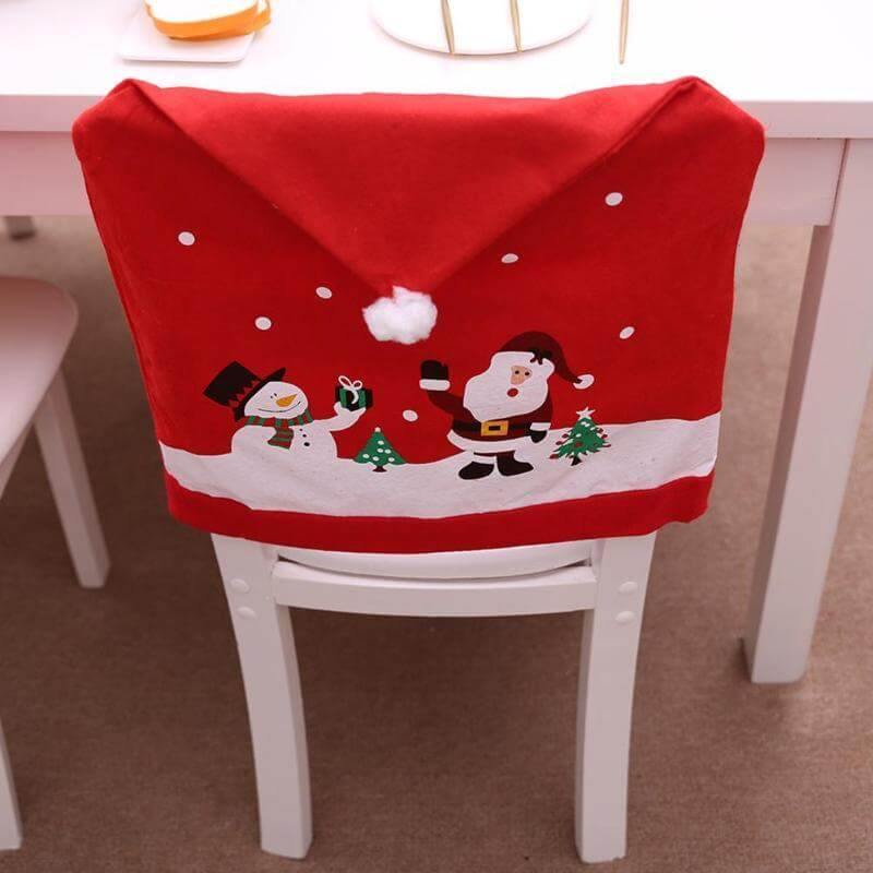Santa Claus Christmas Chairs Cover Cap - MaviGadget