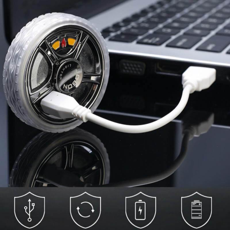 Tire Shaped Fidget Spanner Rechargeable Plasma Lighter - MaviGadget