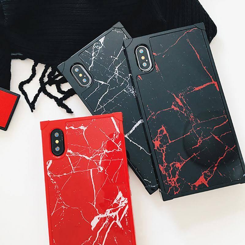 Marble Texture Square Shape Cute Iphone Cases - MaviGadget