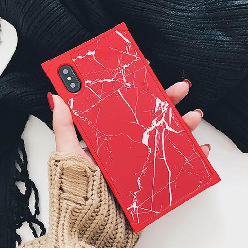 Marble Texture Square Shape Cute Iphone Cases - MaviGadget