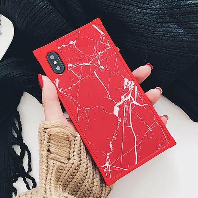 Marble Texture Square Shape Cute Iphone Cases - MaviGadget