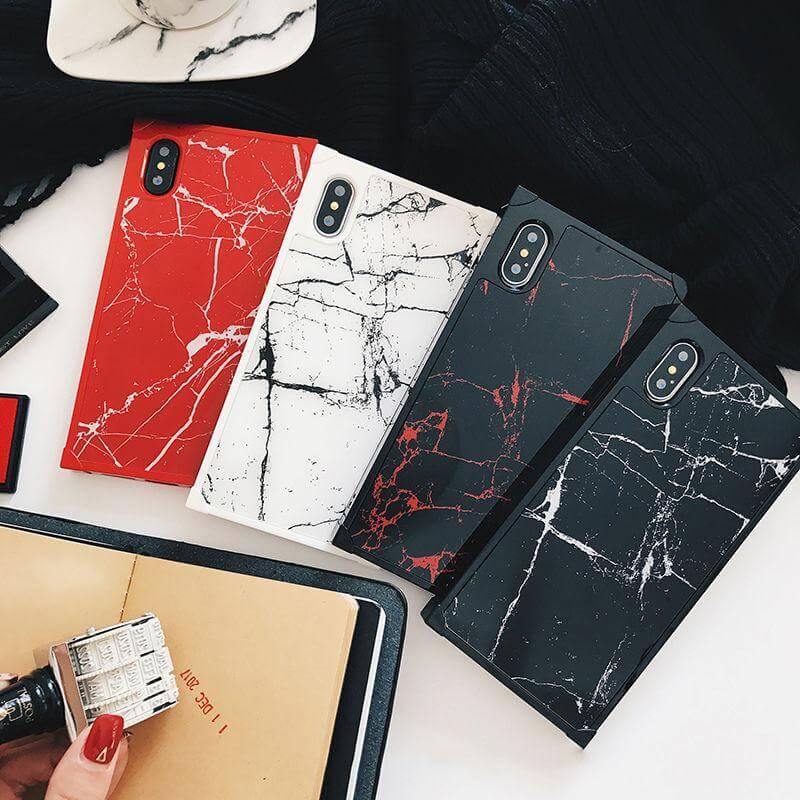 Marble Texture Square Shape Cute Iphone Cases - MaviGadget