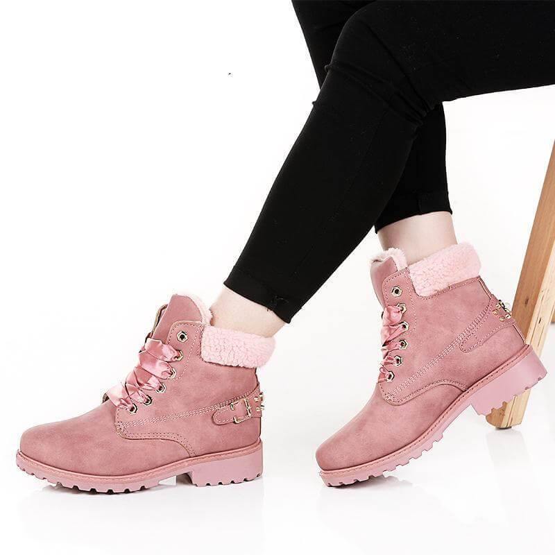 New British Style Lace Up Ankle Boots for Women - MaviGadget
