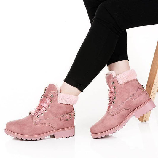 New British Style Lace Up Ankle Boots for Women - MaviGadget