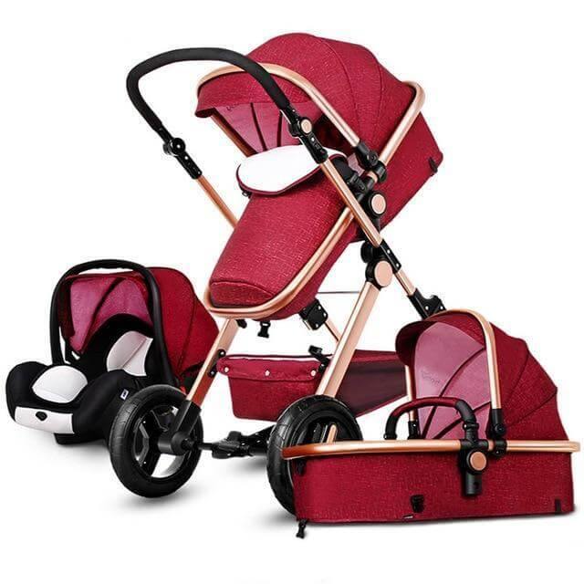 European 3 in 1 Baby Strollers with baby basket and carriage - MaviGadget