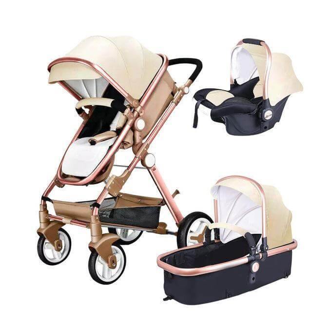 European 3 in 1 Baby Strollers with baby basket and carriage - MaviGadget