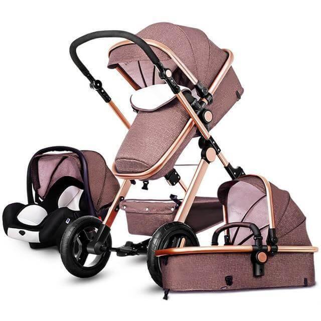 European 3 in 1 Baby Strollers with baby basket and carriage - MaviGadget