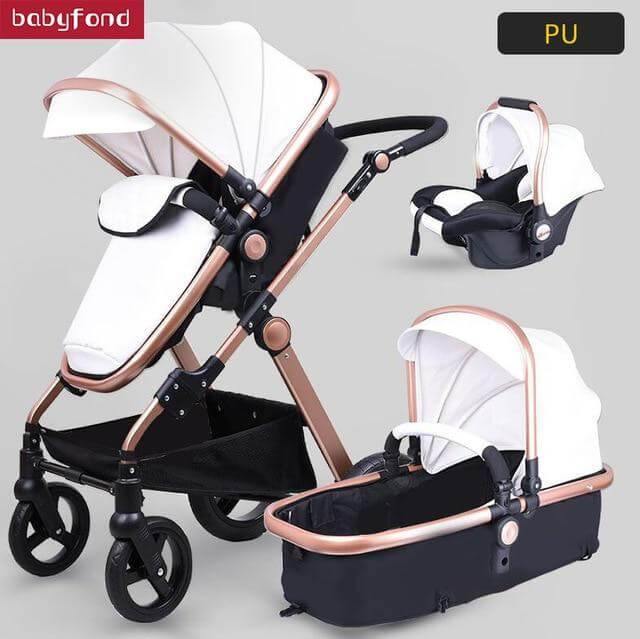 European 3 in 1 Baby Strollers with baby basket and carriage - MaviGadget