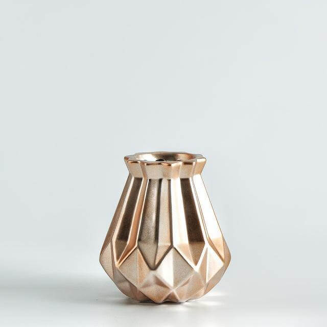 Modern Europe Brief Matt Diamond Porcelain Ceramic Vase - MaviGadget
