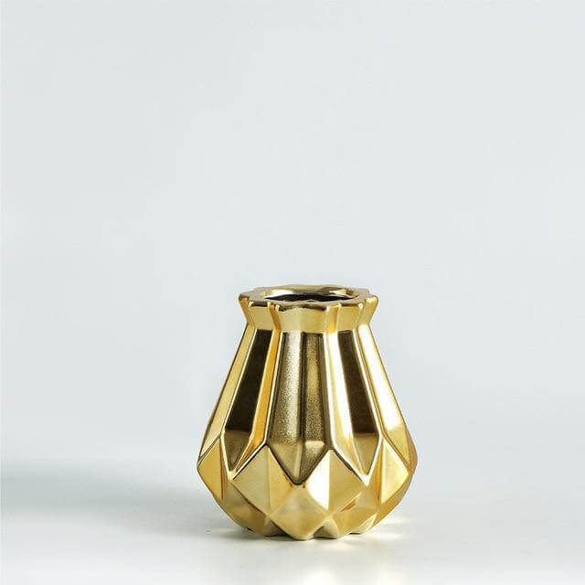 Modern Europe Brief Matt Diamond Porcelain Ceramic Vase - MaviGadget
