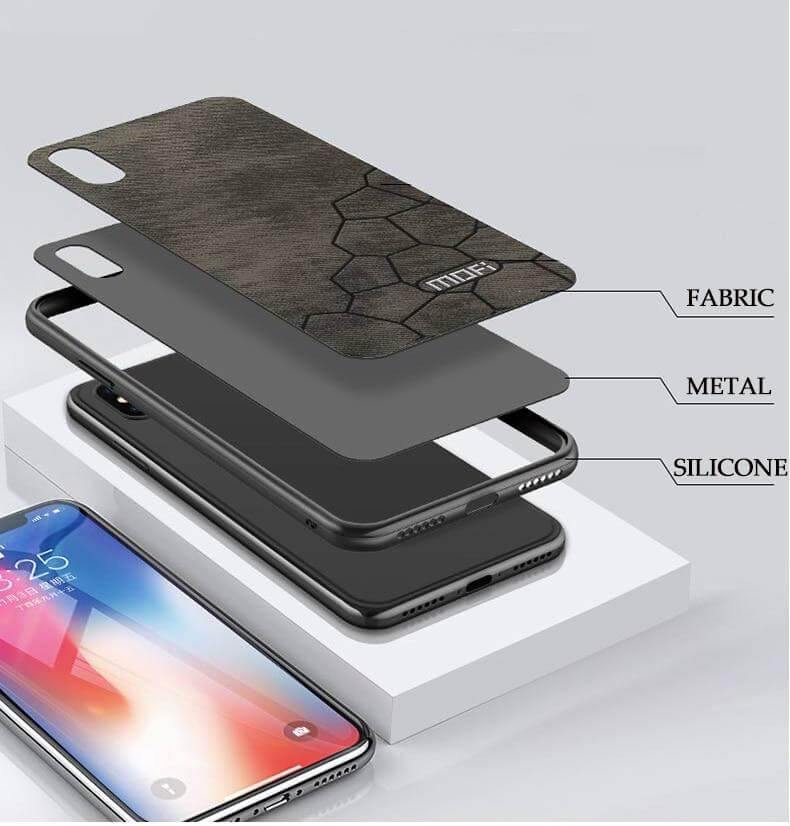 Luxury Fabric Hard Back Cover For iPhone Models - MaviGadget