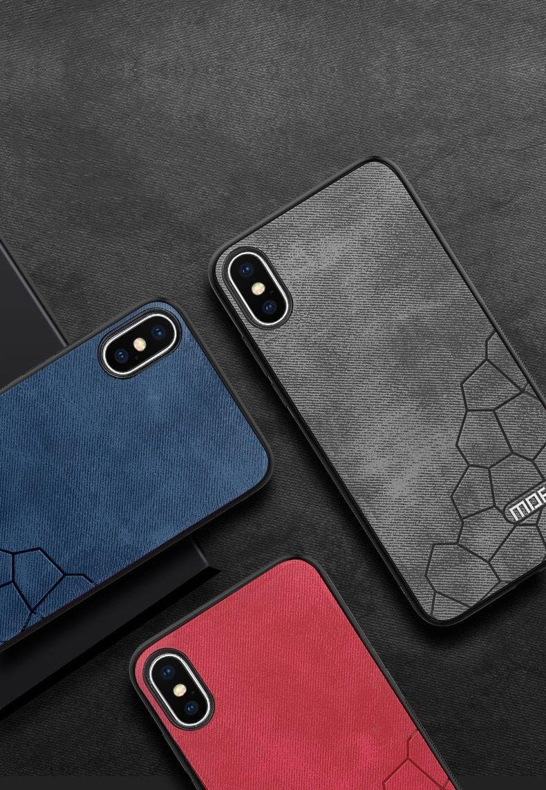 Luxury Fabric Hard Back Cover For iPhone Models - MaviGadget