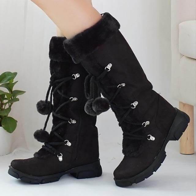 Stylish Cross-tied Fashion Butterfly-knot Snow Boots - MaviGadget