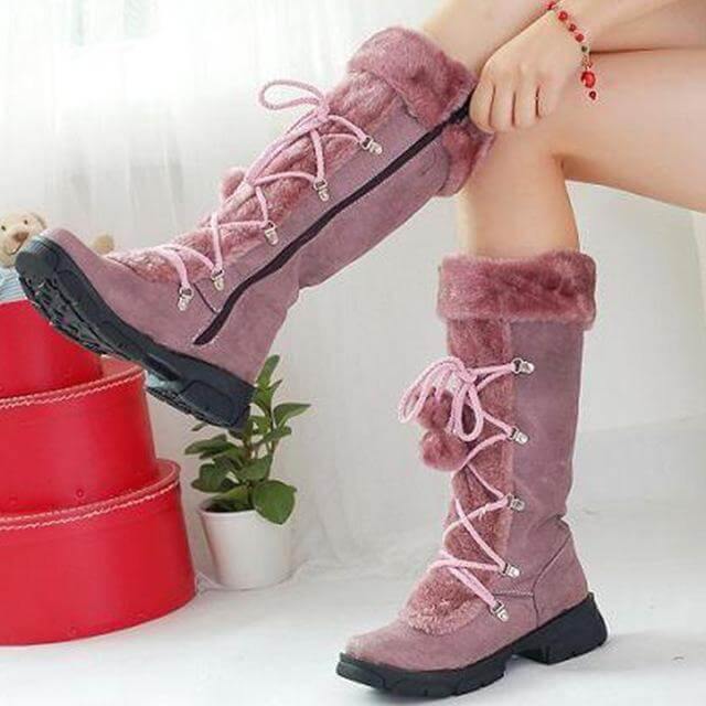Stylish Cross-tied Fashion Butterfly-knot Snow Boots - MaviGadget