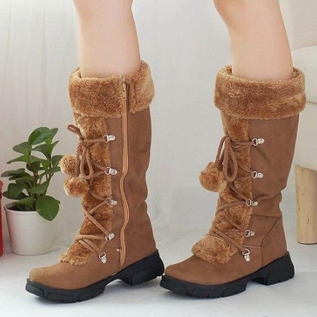 Stylish Cross-tied Fashion Butterfly-knot Snow Boots - MaviGadget