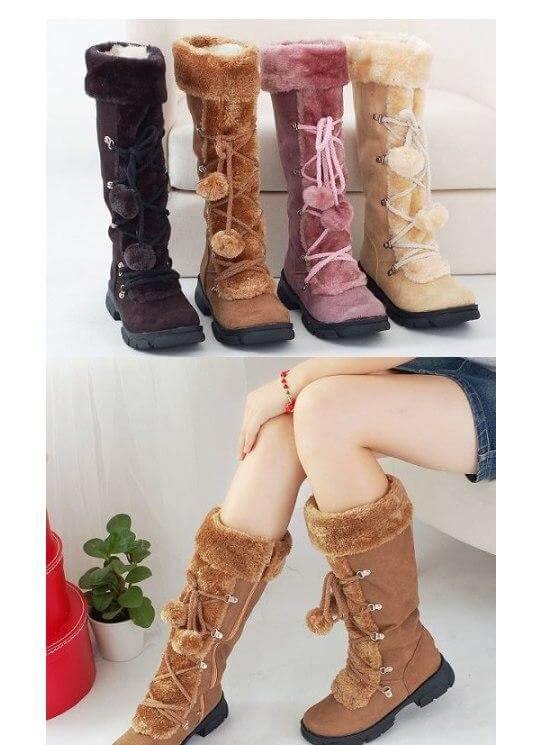 Stylish Cross-tied Fashion Butterfly-knot Snow Boots - MaviGadget