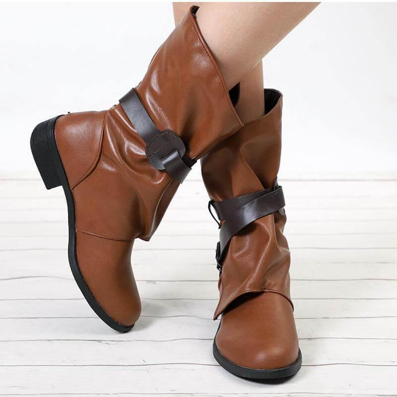 Stylish Luxury Low Heel Fall Boots - MaviGadget